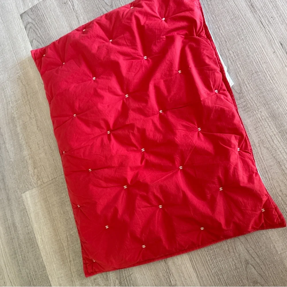 West Elm Red and White pickstich quilted Pillow sham